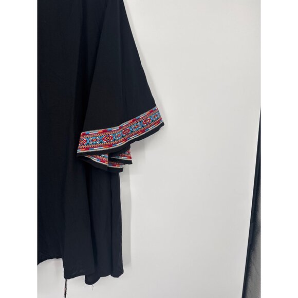 Savanna Jane Black  Embroidered Open  Kimono Cardigan topper size small new - Picture 5 of 7